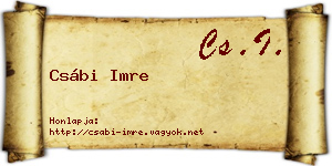 Csábi Imre névjegykártya